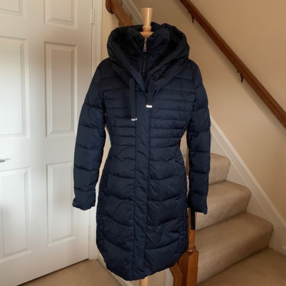 NWT Tahari Zip-Up Bib Down Puffer Jacket, Galaxy - Picture 6 of 8